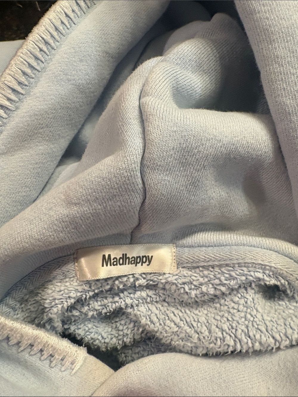 Madhappy Light Blue Hoodie with Navy Logo - Picture 6 of 9